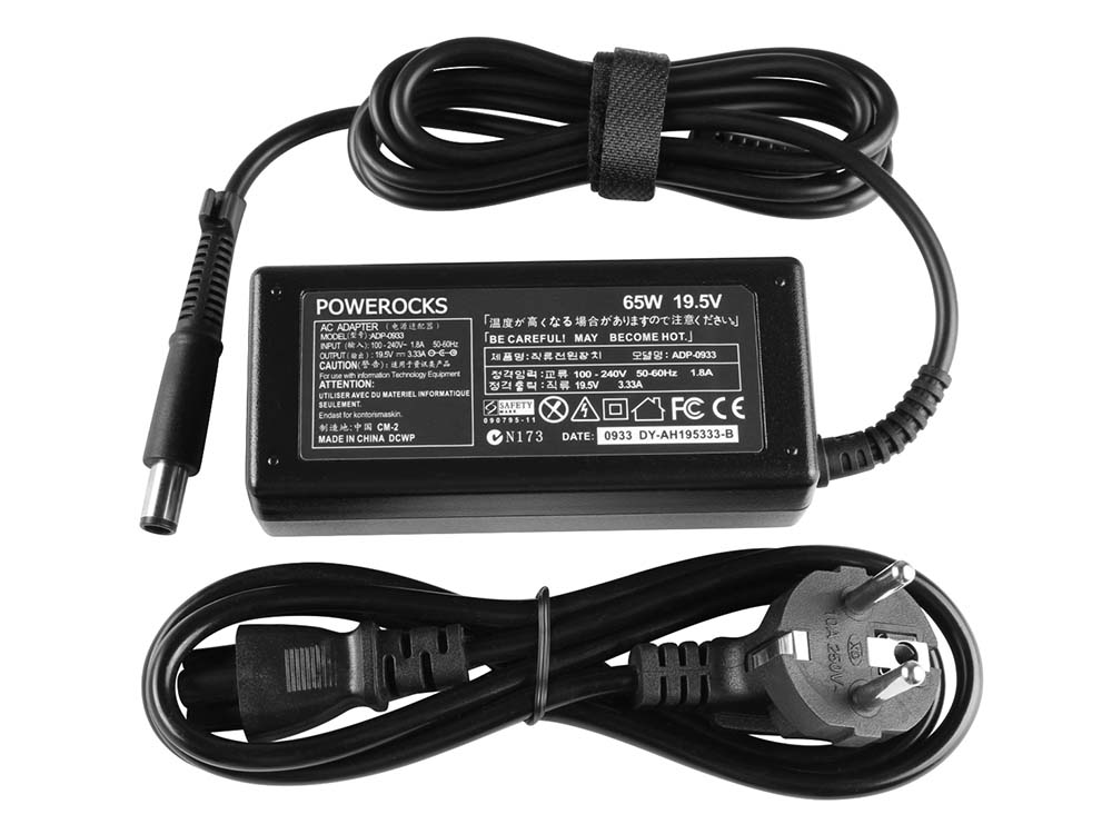 65W POWEROCKS מטען חלופי למחשב נייד עבור 724264-001 + כבל חשמל