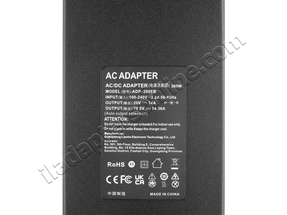 280W Acer ADP-280DB B KP2800H001 AC מתאם מטען + כבל חשמל