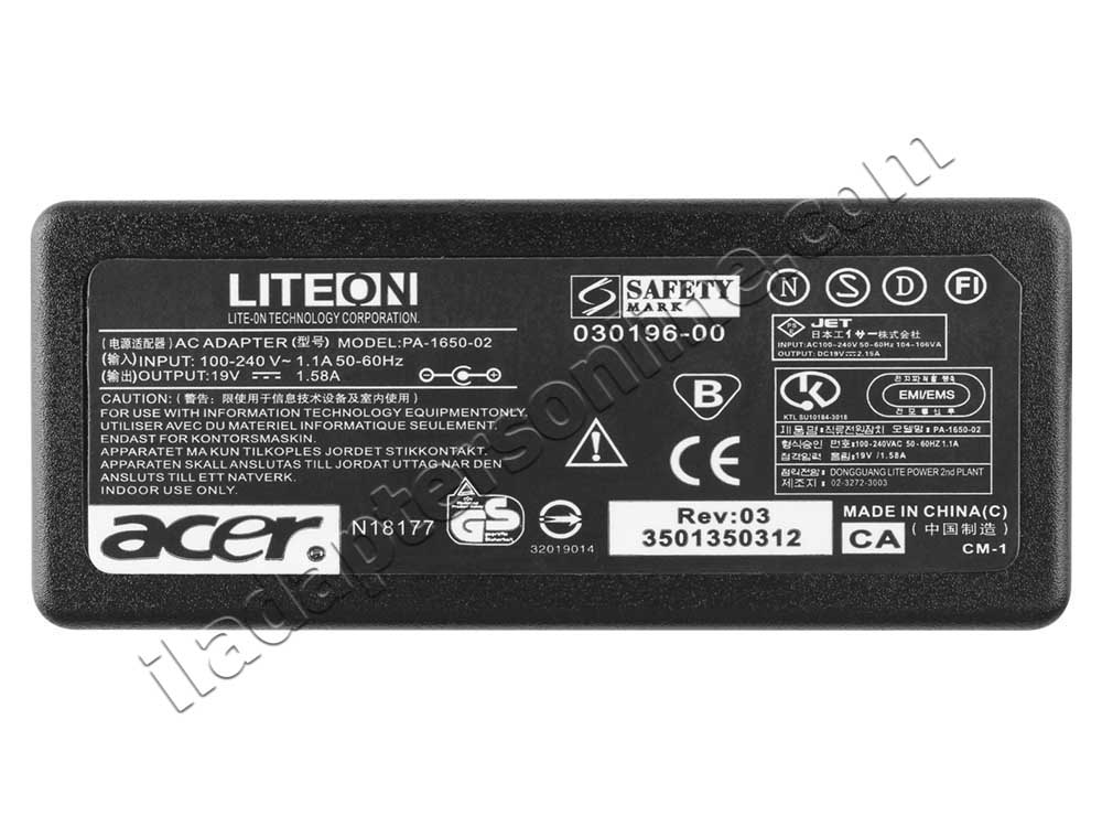 30W Acer 25.LVKM5.001 AC מתאם מטען