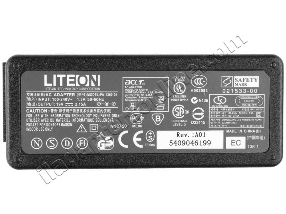 40W Acer 25.LH60J.002 AC מתאם מטען