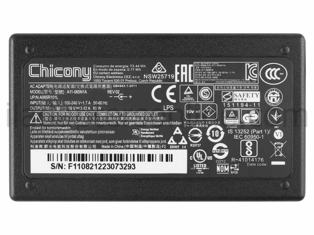 מקורי 65W Acer TravelMate P2 TMP214-52-51ZL NX.VLGTA.004 AC מתאם מטען