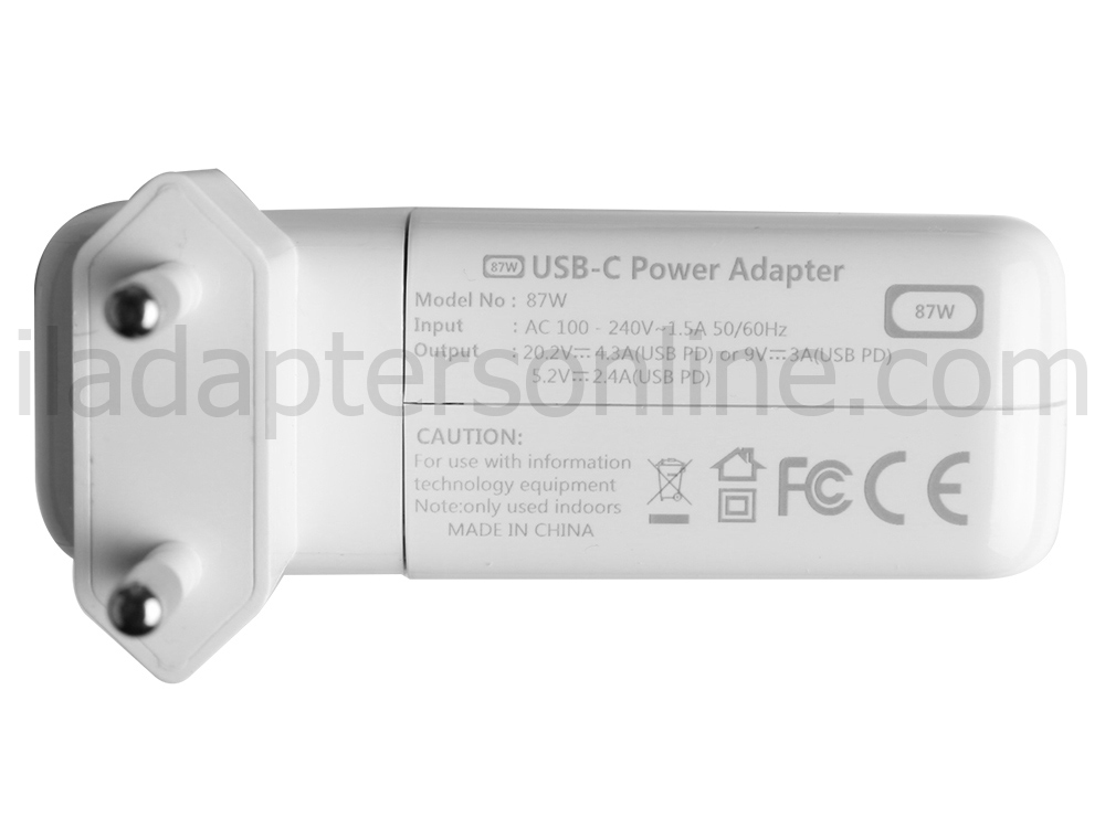 87W USB-C AC מתאם מטען Apple MacBook Pro 15 MPTR2KS/A + כבל חשמל