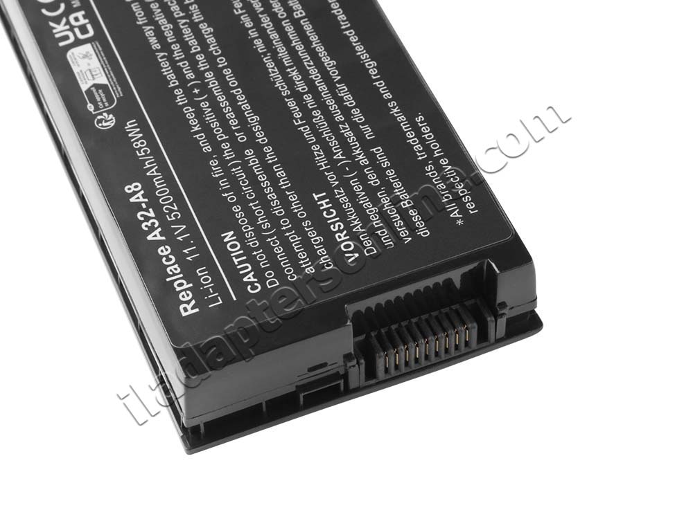 4800mAh 49Wh 6 תא Asus A8J מקורי