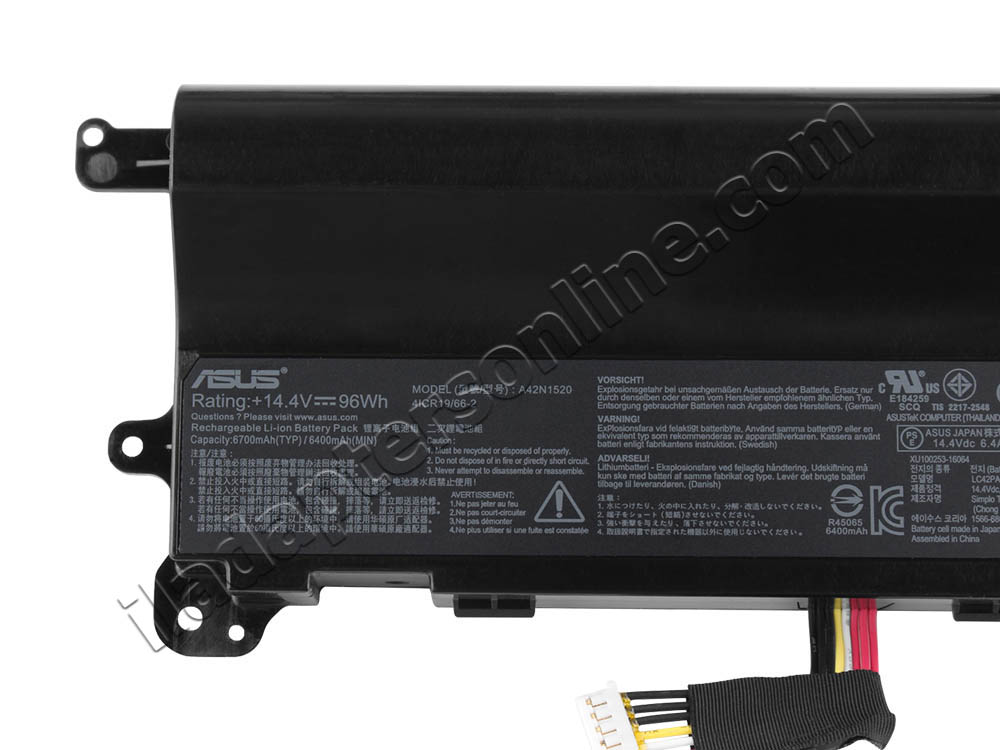 מקורי 6400mAh 96Wh 8 תא סוללה Asus ROG G752VY-GC481T