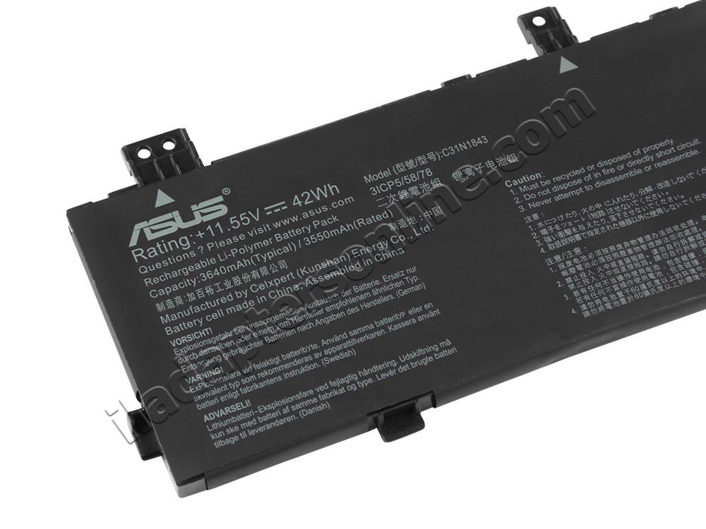 מקורי 42Wh 3550-3640mAh Asus VivoBook S15 S532FL סוללה