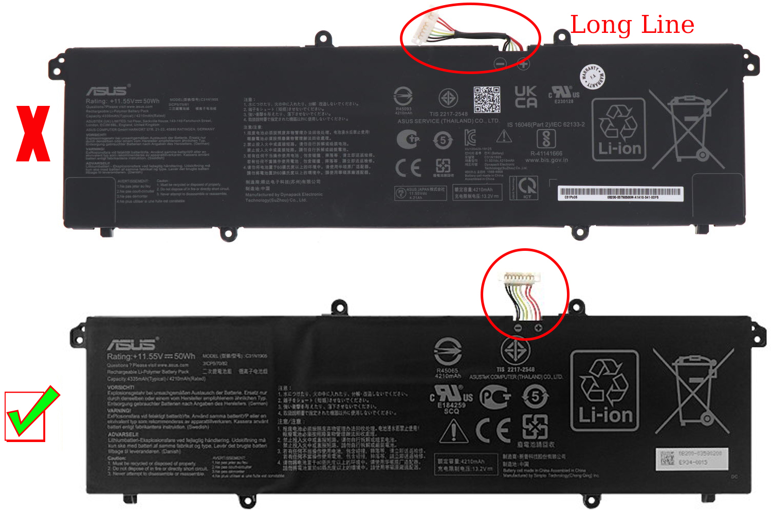 מקורי 4335mAh 50Wh סוללה Asus Adolbook13 2020
