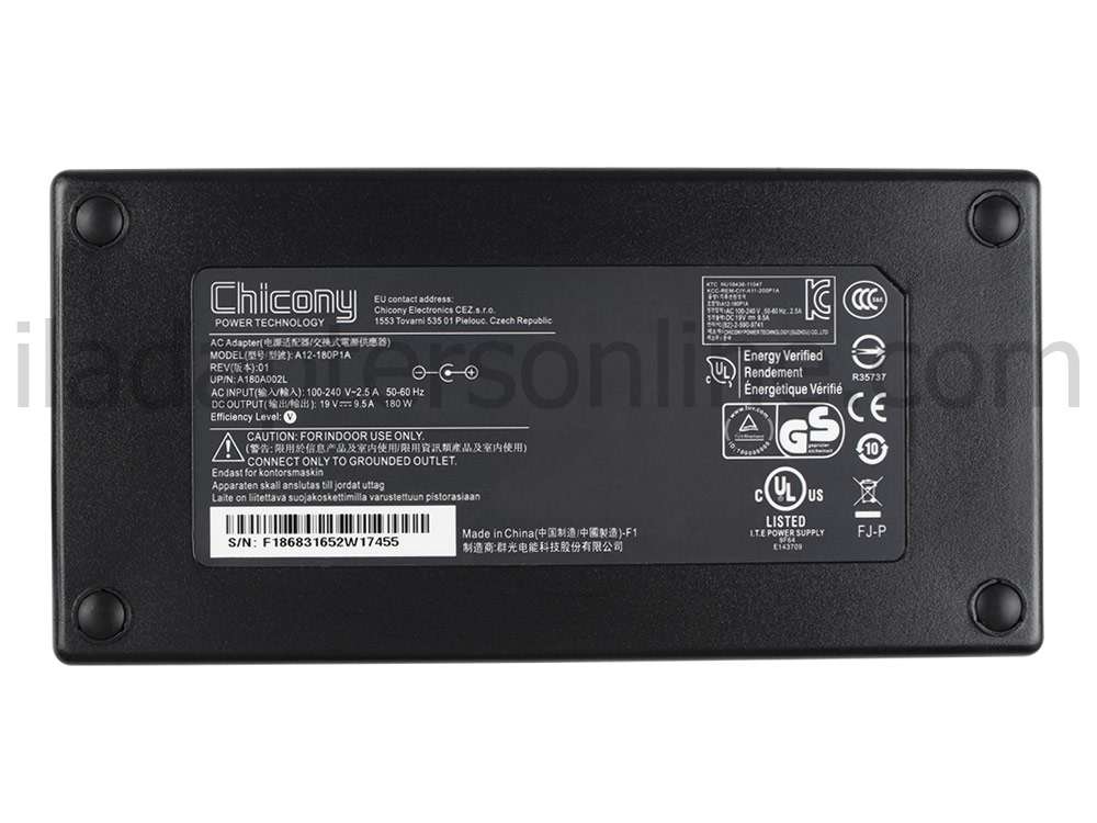 180W Samsung AD-18019A AC מתאם מטען + כבל חשמל