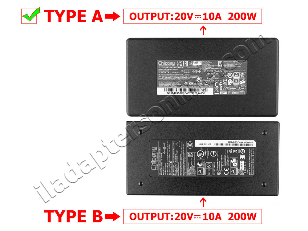 200W MSI Bravo 15 C7VEP MS-158N AC מתאם מטען + כבל חשמל