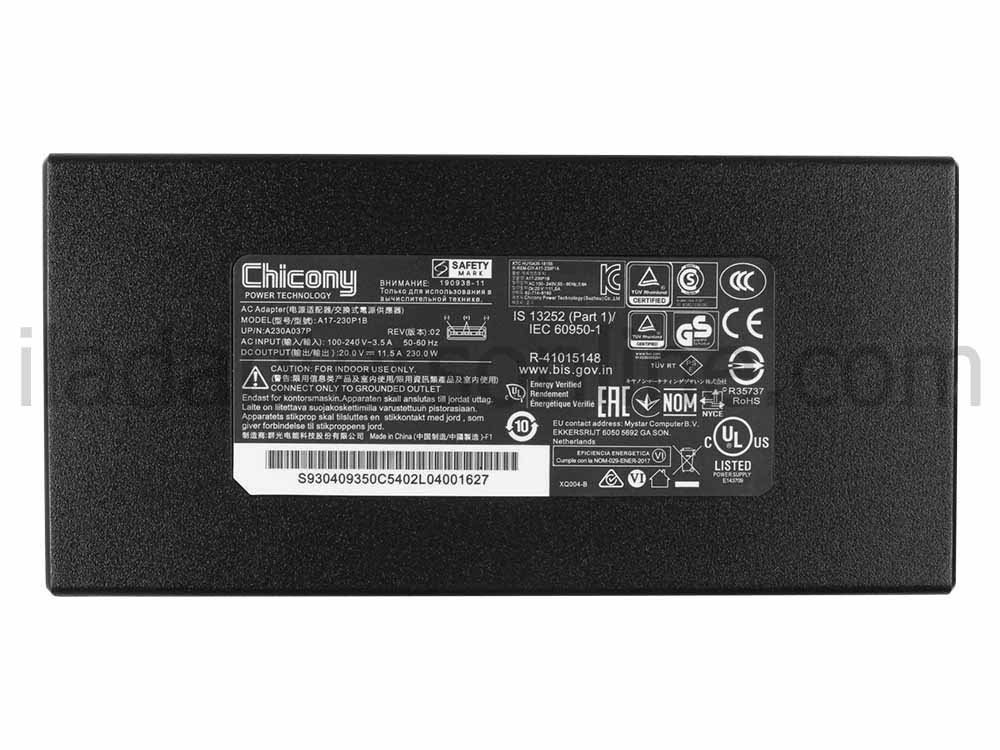 230W Clevo N960KP N960KR N960SDS AC מתאם מטען + כבל חשמל