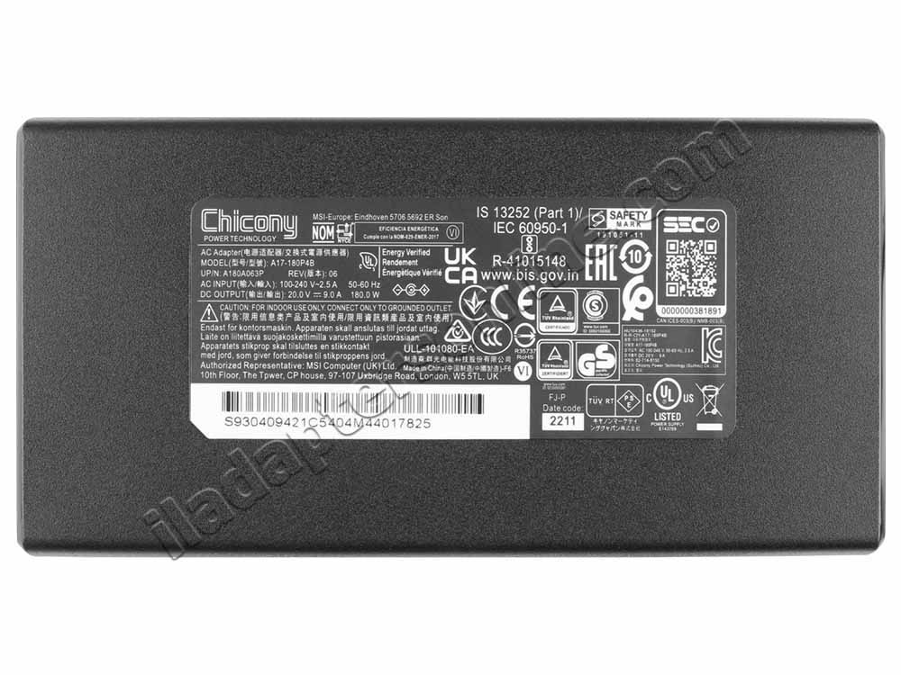 מקורי 180W Delta ADP-180TB H(4.5mm*3.0mm) AC מתאם מטען + כבל חשמל