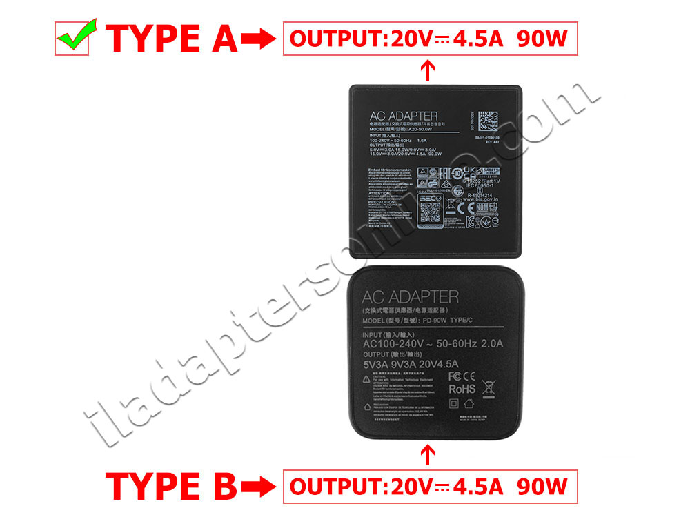 90W USB-C HP Spectre 13-af008nf 2VY77EA AC מתאם מטען + כבל חשמל