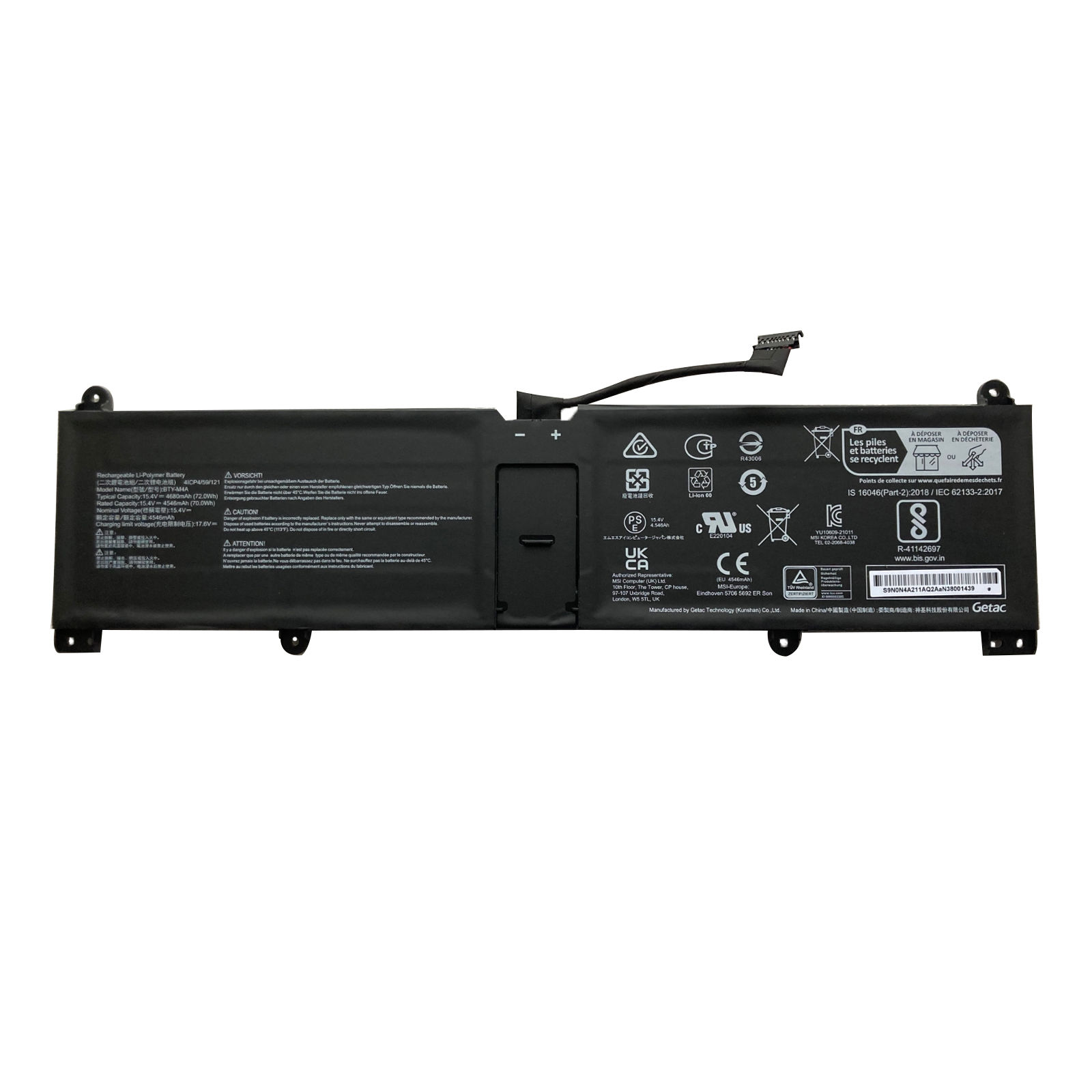 MSI Summit E14 Flip Evo A12MT-088PL סוללה 4650mAh 72Wh