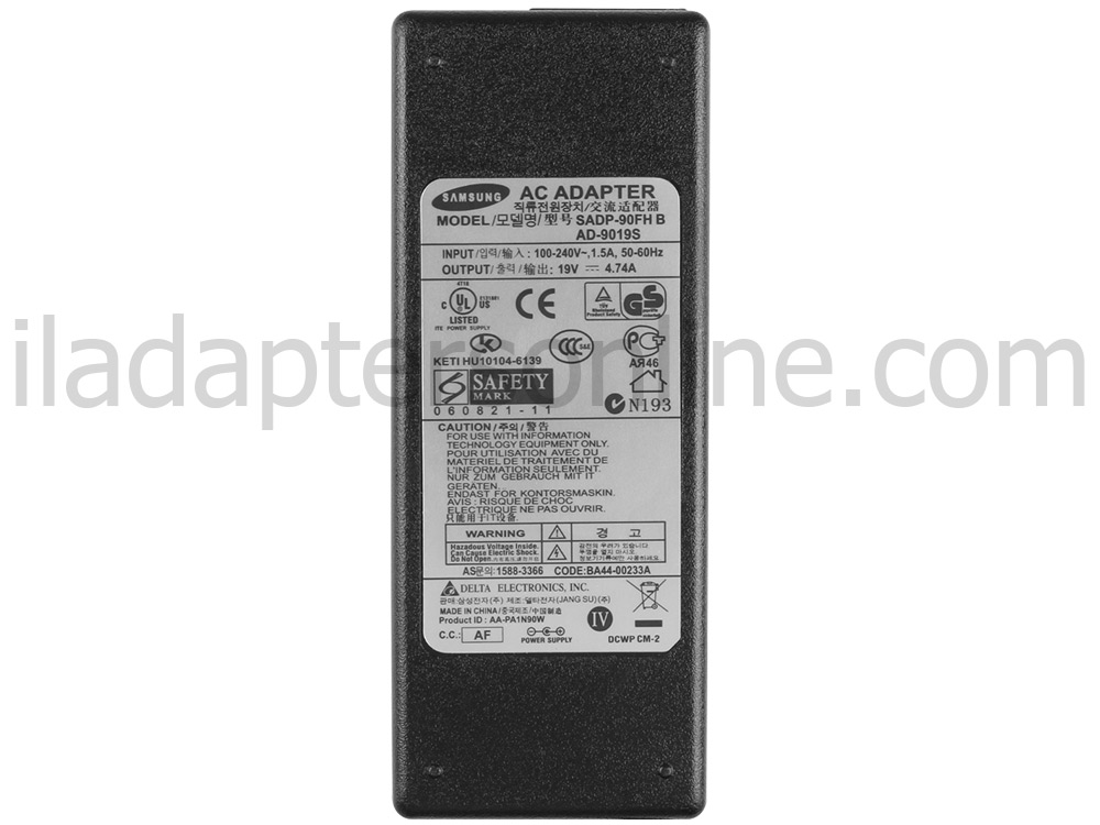 מקורי 90W AC מתאם מטען Samsung RV511 RV509 RV511-A07