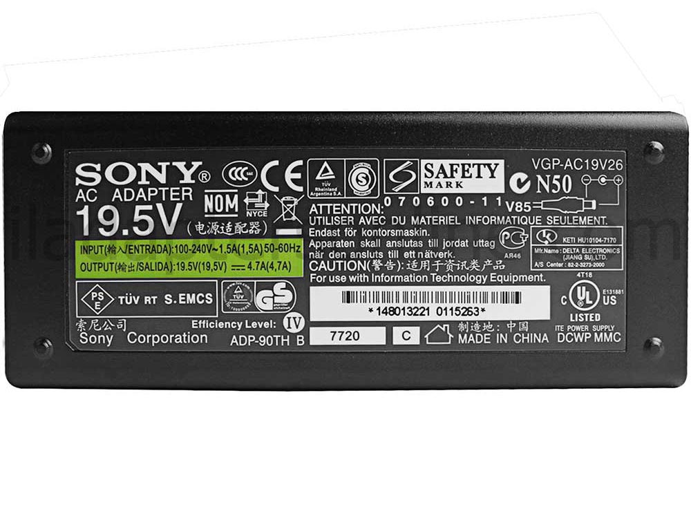 מקורי 90W AC מתאם מטען Sony Vaio PCG-3A3L PCG-3A4L