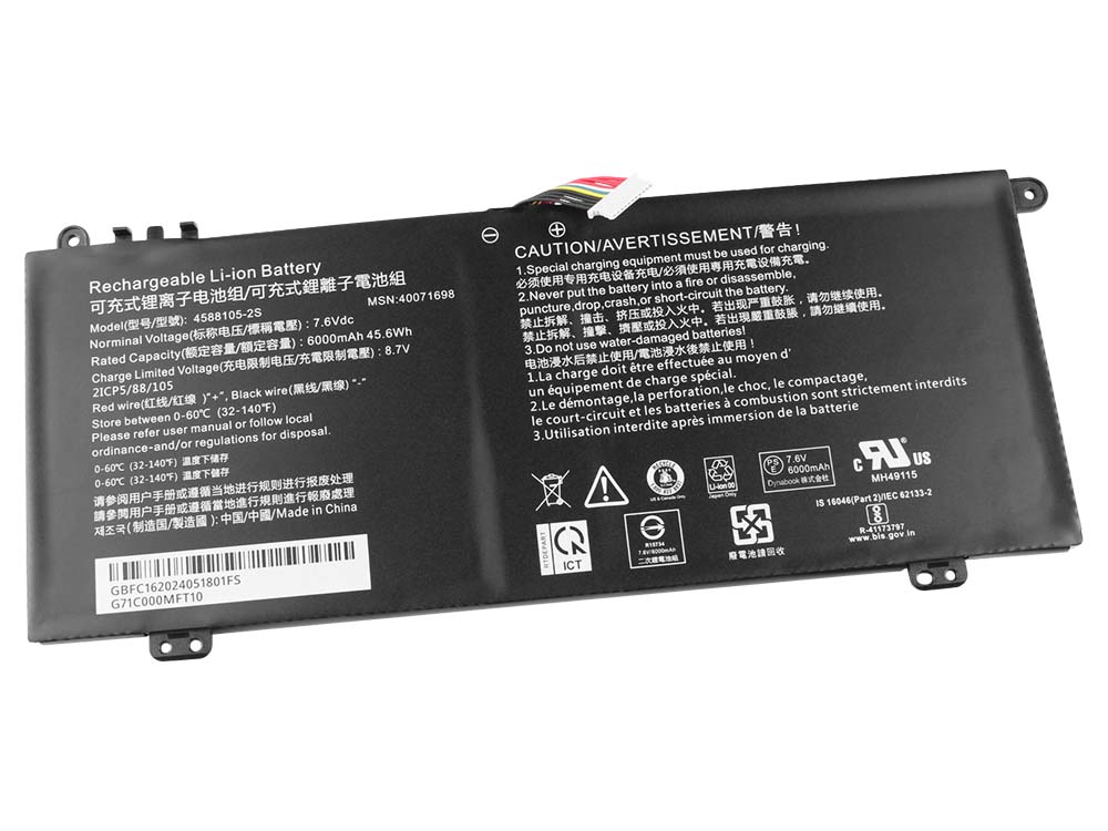 Toshiba Satellite Pro C50-J-13P סוללה 6000mAh 45.6Wh