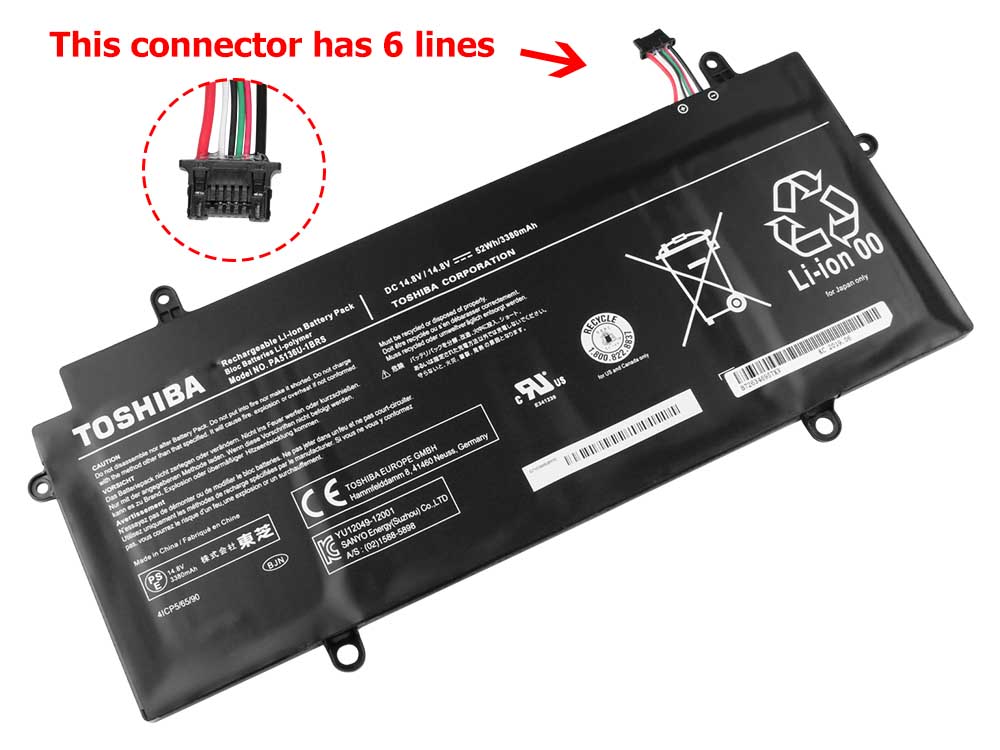מקורי 52Whr 4 תא סוללה Toshiba Satellite Z30-A-142