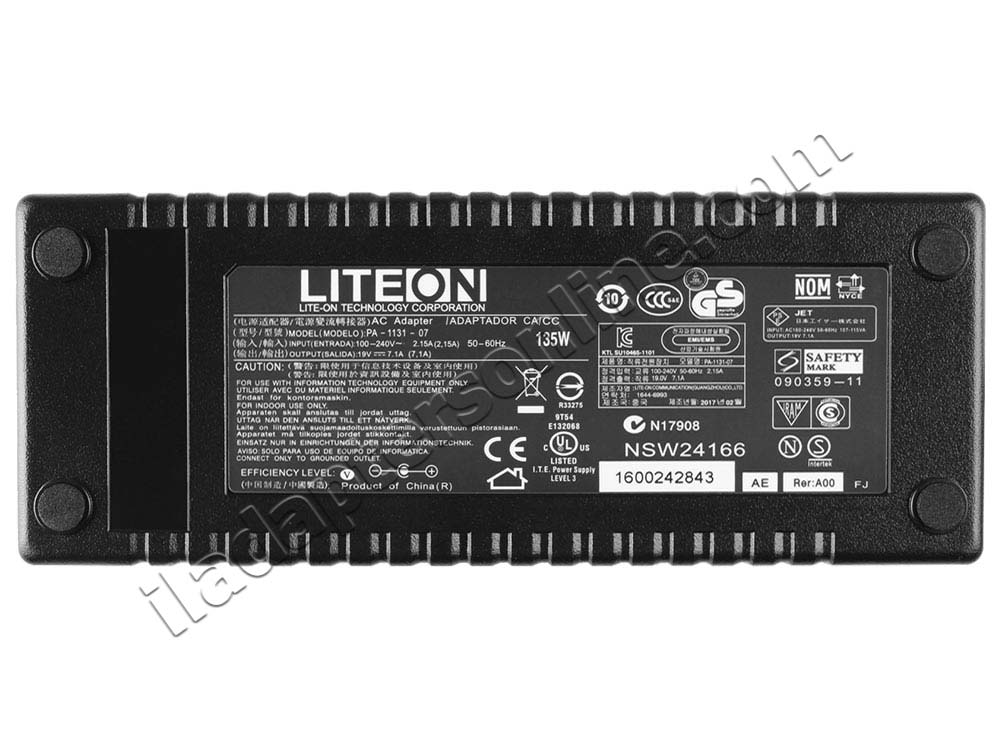 מקורי 135W AC מתאם מטען Acer Aspire 1672 1672LM 1672LMi 1672WLCi
